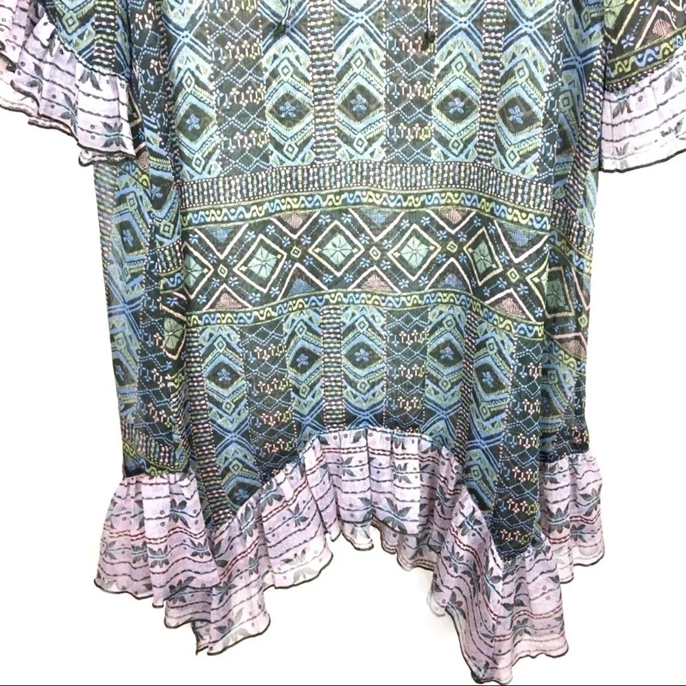 Sun & Shadow Dress Nordstrom Green Blue Women’s Size XS Southwestern Boho